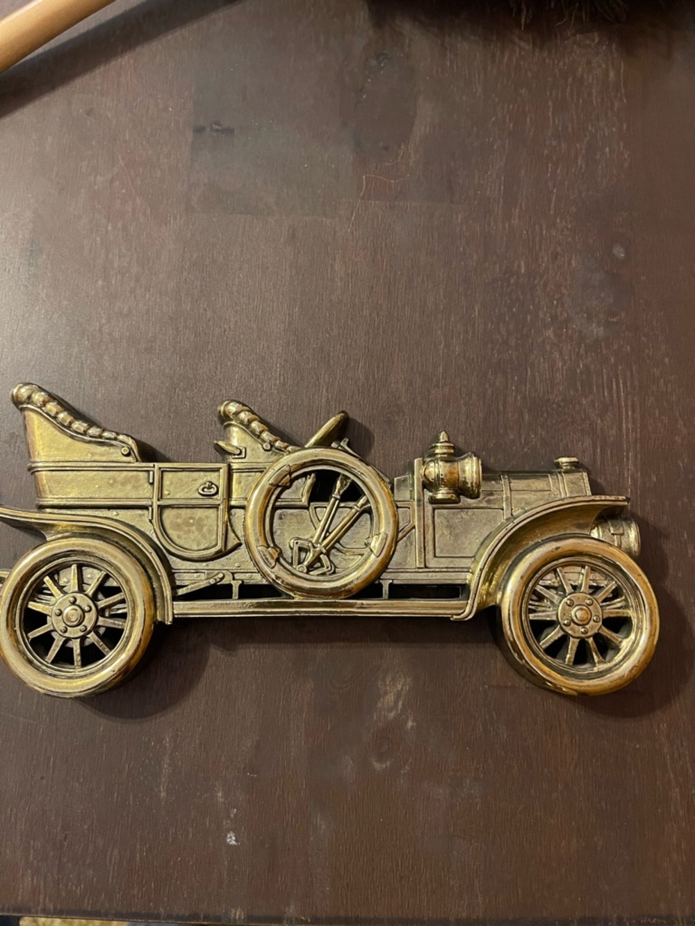 Vintage-1970’s Plastic Wall Plaque-Style Gold Car Wall Decor